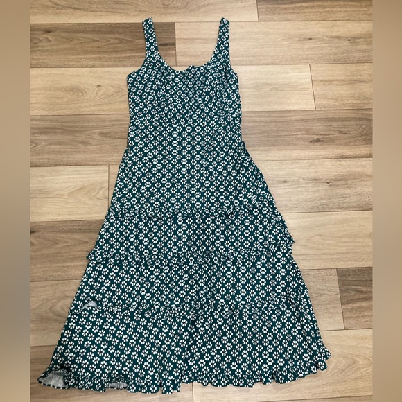 Anthropologie Teal floral Midi Dress - Picture 5 of 7